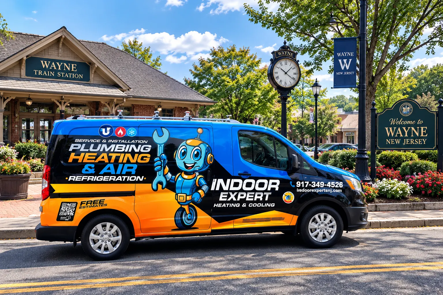 Indoor Experts HVAC service vehicle at a Wayne, New Jersey home